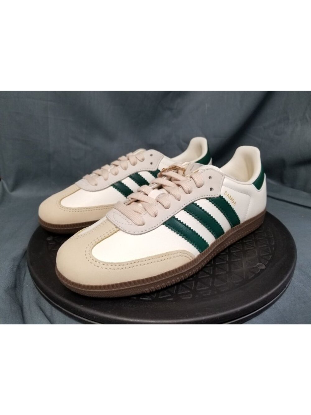 Adidas Samba OG Sneakers Off White Green Sand JR8843 Women's Size 6 NEW NO BOX! - Picture 4 of 11